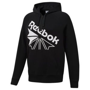 Bluza Z Kapturem Męskie Reebok Classic Graphic Half-Zip Czarne PL 91PZITE